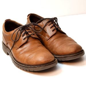 Rockport Trutech Oxford Dress Shoes Mens Size 7 Brown Lace Up Round Toe Leather